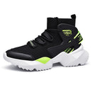 Tênis Nebula Tech Unissex - Design Hip-Hop High-Top com Detalhes Neon
