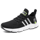 Tênis Volt Racer Unissex - Design Sporty Black com Faixas e Tag Neon