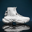 Tênis Vega Runner Unissex - Design Sock High-Top Black com Solado Geométrico